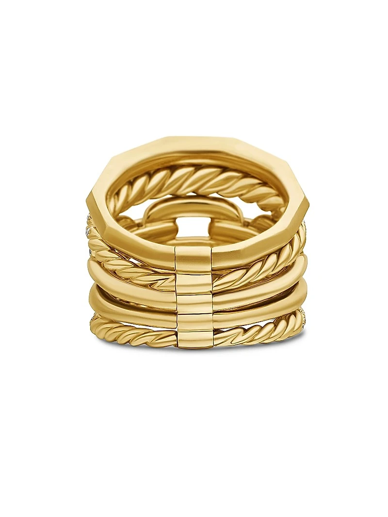 Stax Five Row Ring 18K Yellow Gold