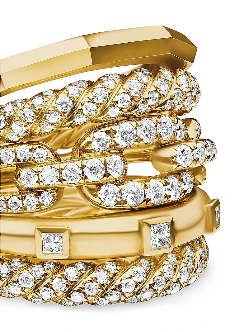 Stax Five Row Ring 18K Yellow Gold