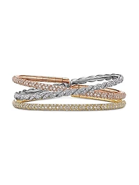 Sculpted Cable Flex Three Row Bracelet in 18K Gold