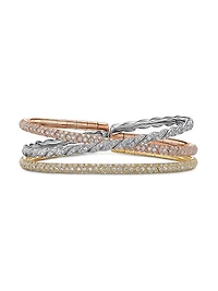 Sculpted Cable Flex Three Row Bracelet 18K Gold