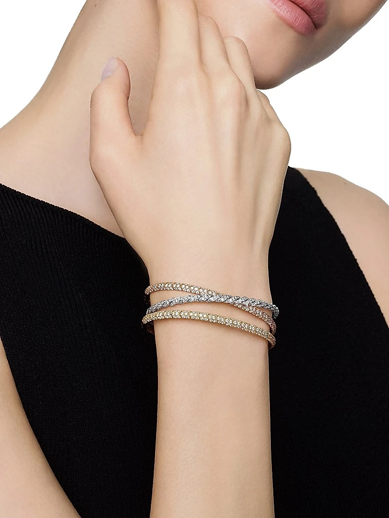 Sculpted Cable Flex Three Row Bracelet 18K Gold