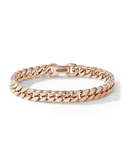 Curb Chain Bracelet 18K Rose Gold, 8MM