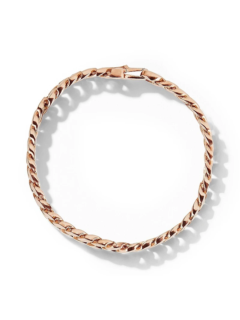 Curb Chain Bracelet 18K Rose Gold, 8MM