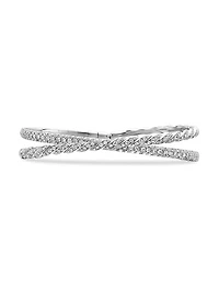 Sculpted Cable Flex Two Row Bracelet 18K White Gold