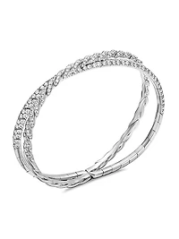 Sculpted Cable Flex Two Row Bracelet in 18K White Gold