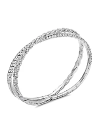 Sculpted Cable Flex Two Row Bracelet 18K White Gold