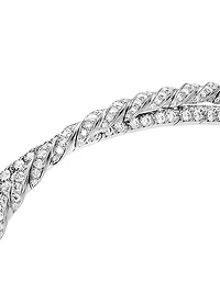 Sculpted Cable Flex Two Row Bracelet in 18K White Gold