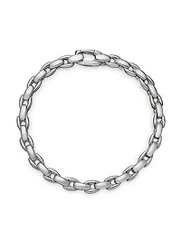 Elongated Box Chain Bracelet in Sterling Silver, 6MM