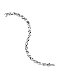 Elongated Box Chain Bracelet in Sterling Silver, 6MM