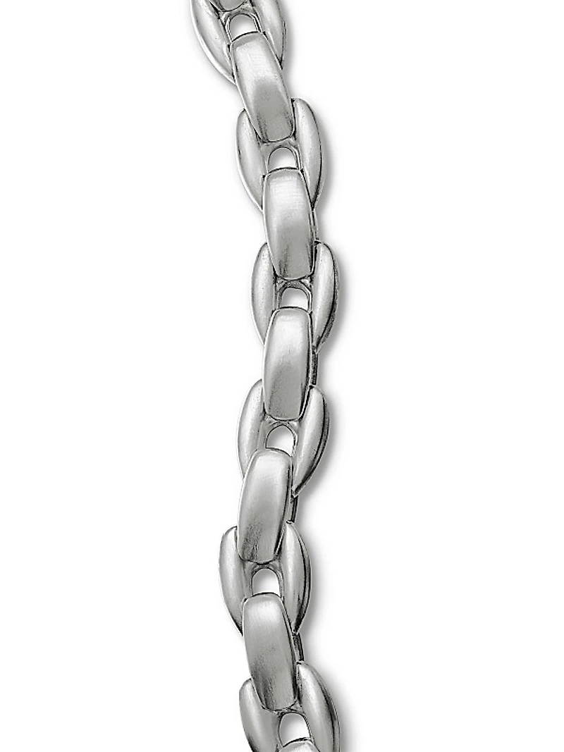 Elongated Box Chain Bracelet in Sterling Silver, 6MM