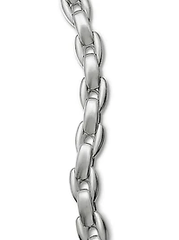 Elongated Box Chain Bracelet in Sterling Silver, 6MM
