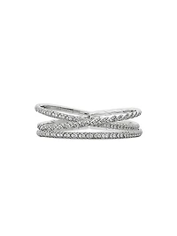 Sculpted Cable Flex Three Row Bracelet in 18K White Gold
