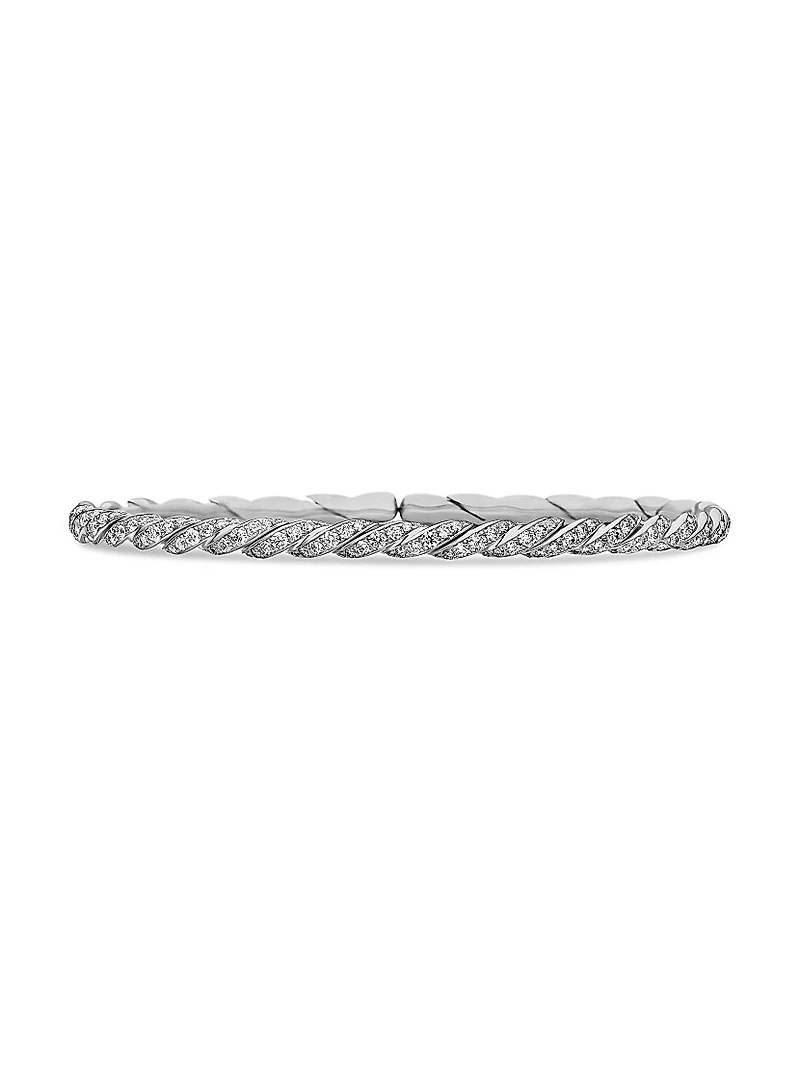 Sculpted Cable Flex Bracelet 18K White Gold