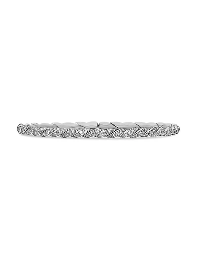 Sculpted Cable Flex Bracelet 18K White Gold