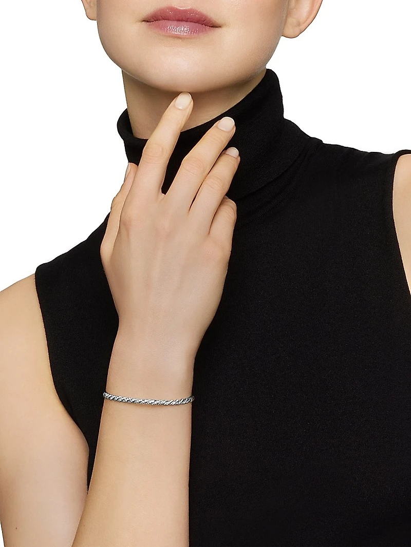 Sculpted Cable Flex Bracelet 18K White Gold