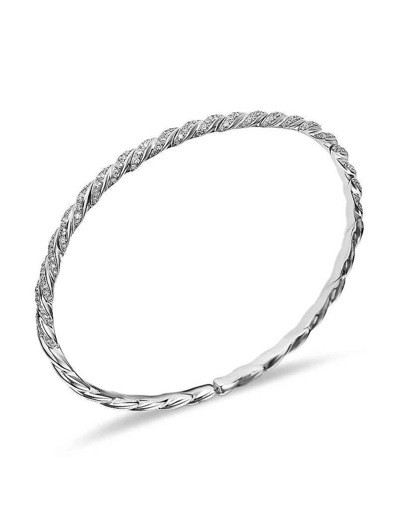 Sculpted Cable Flex Bracelet 18K White Gold