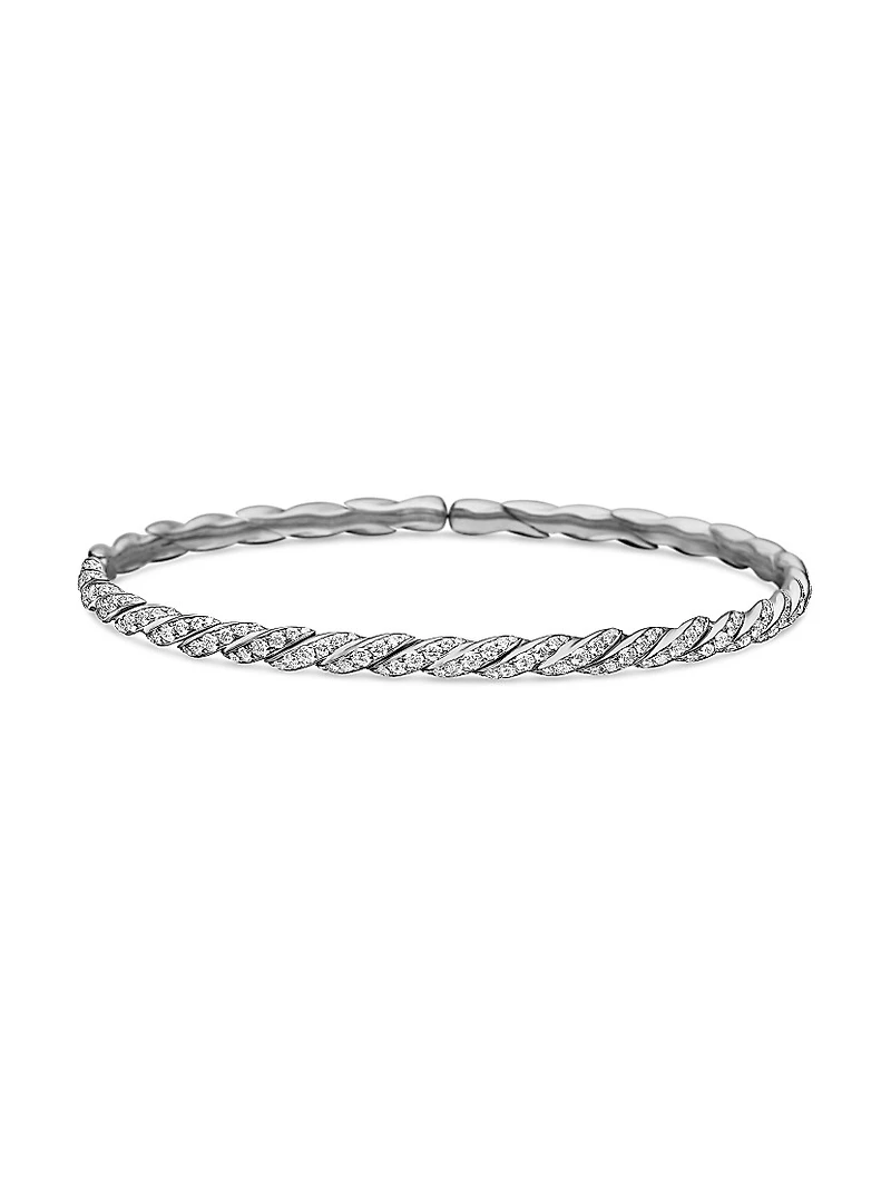 Sculpted Cable Flex Bracelet 18K White Gold