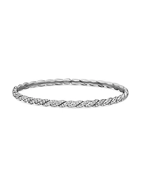 Sculpted Cable Flex Bracelet 18K White Gold