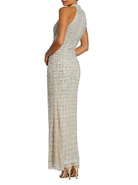 Embellished Keyhole Column Gown