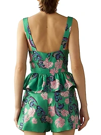 Eden Floral Silk Peplum Top