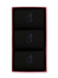 Simply Sartorial 3-Pack Cotton-Blend Socks