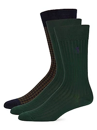 Dash of Class 3-Pack Cotton-Blend Socks