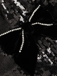 Lena Sequined Bow Halter Gown