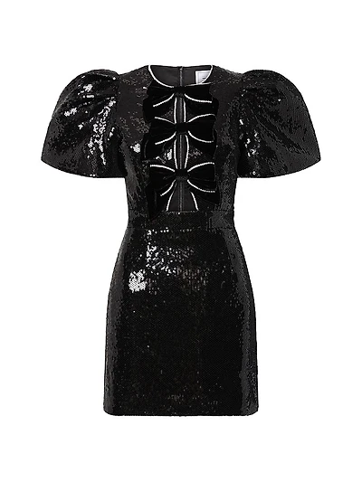 Nicky Hilton x Rebecca Vallance Lena Sequined Bow Minidress