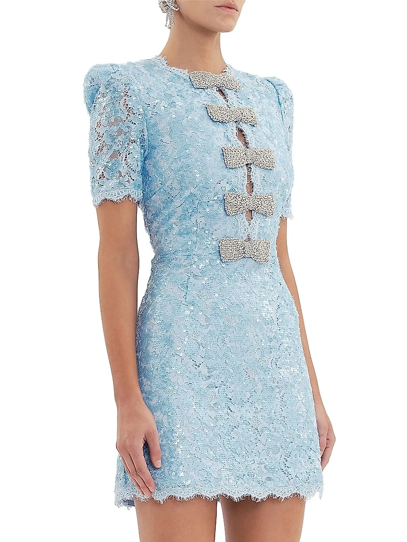 Nicky Hilton x Rebecca Vallance Leyla Sequined Lace Minidress