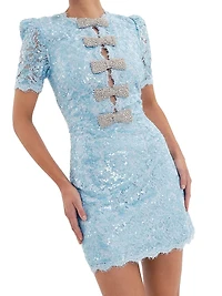 Nicky Hilton x Rebecca Vallance Leyla Sequined Lace Minidress