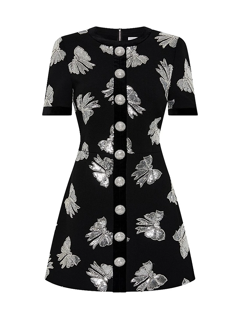Nicky Hilton x Rebecca Vallance Valor Bow Appliqué Minidress