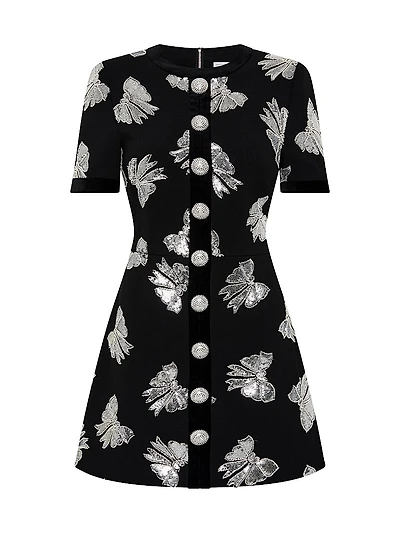 Nicky Hilton x Rebecca Vallance Valor Bow Appliqué Minidress