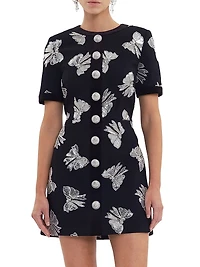 Nicky Hilton x Rebecca Vallance Valor Bow Appliqué Minidress