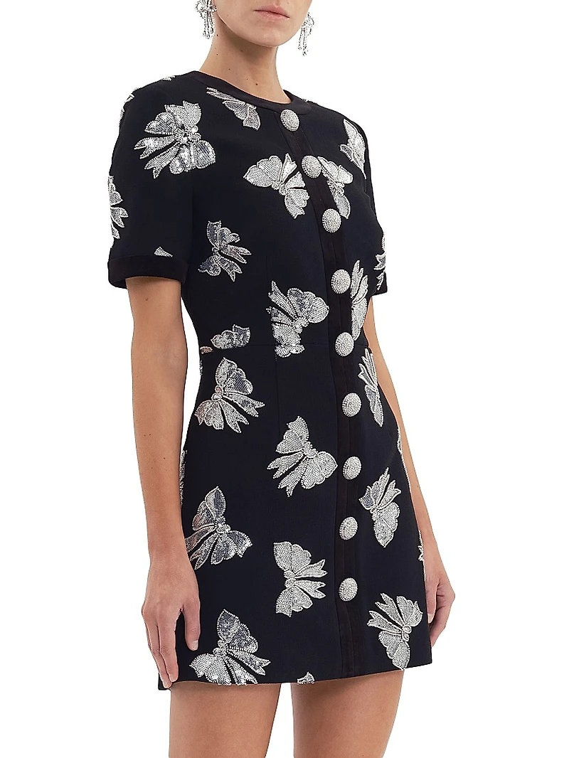 Nicky Hilton x Rebecca Vallance Valor Bow Appliqué Minidress