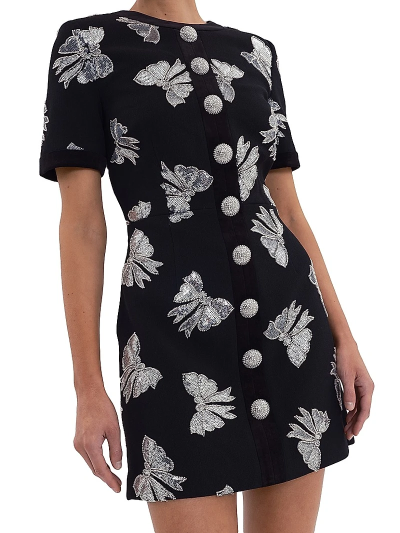Nicky Hilton x Rebecca Vallance Valor Bow Appliqué Minidress