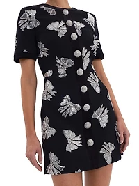 Nicky Hilton x Rebecca Vallance Valor Bow Appliqué Minidress
