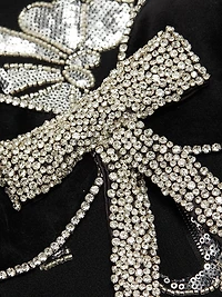 Valor Sequined Bow Midi-Dress