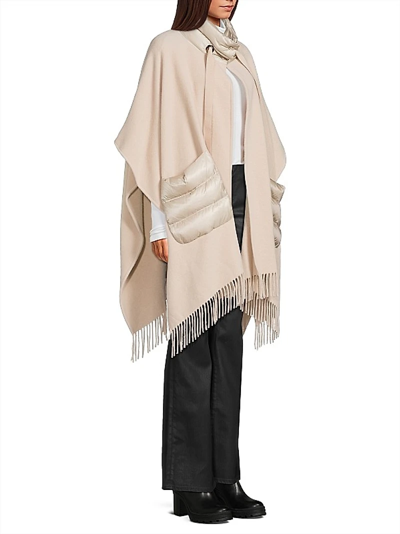 Wool-Cashmere Open Poncho