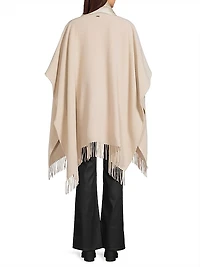 Wool-Cashmere Open Poncho
