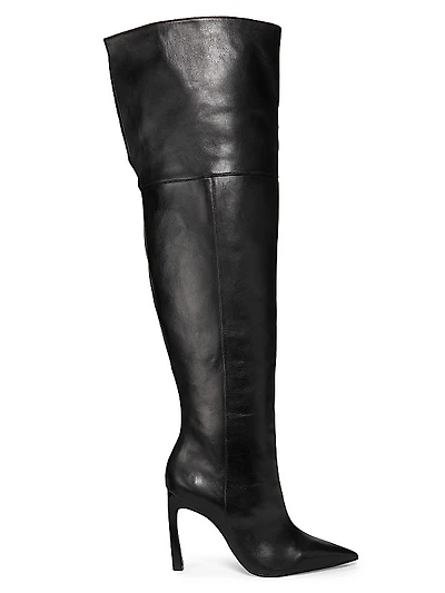 Cate 100MM Leather Over-The-Knee Boots