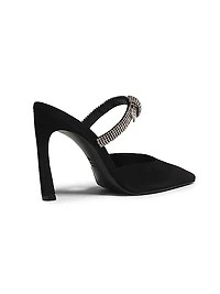 Pearl Curve 100MM Crystal-Embellished Nubuck Mules