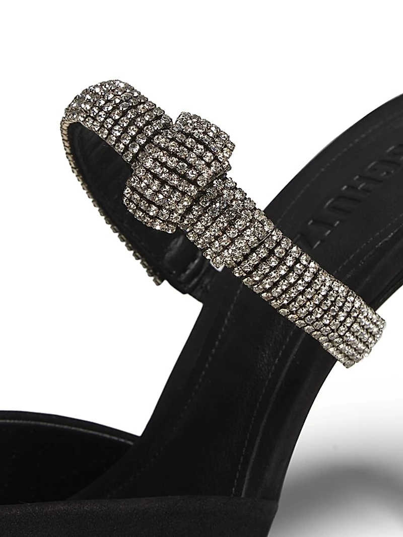 Pearl Curve 100MM Crystal-Embellished Nubuck Mules
