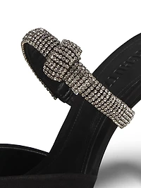 Pearl Curve 100MM Crystal-Embellished Nubuck Mules