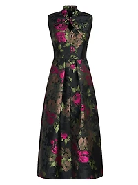 Rosemarie Floral Jacquard Cocktail Dress