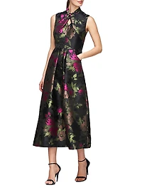 Rosemarie Floral Jacquard Cocktail Dress
