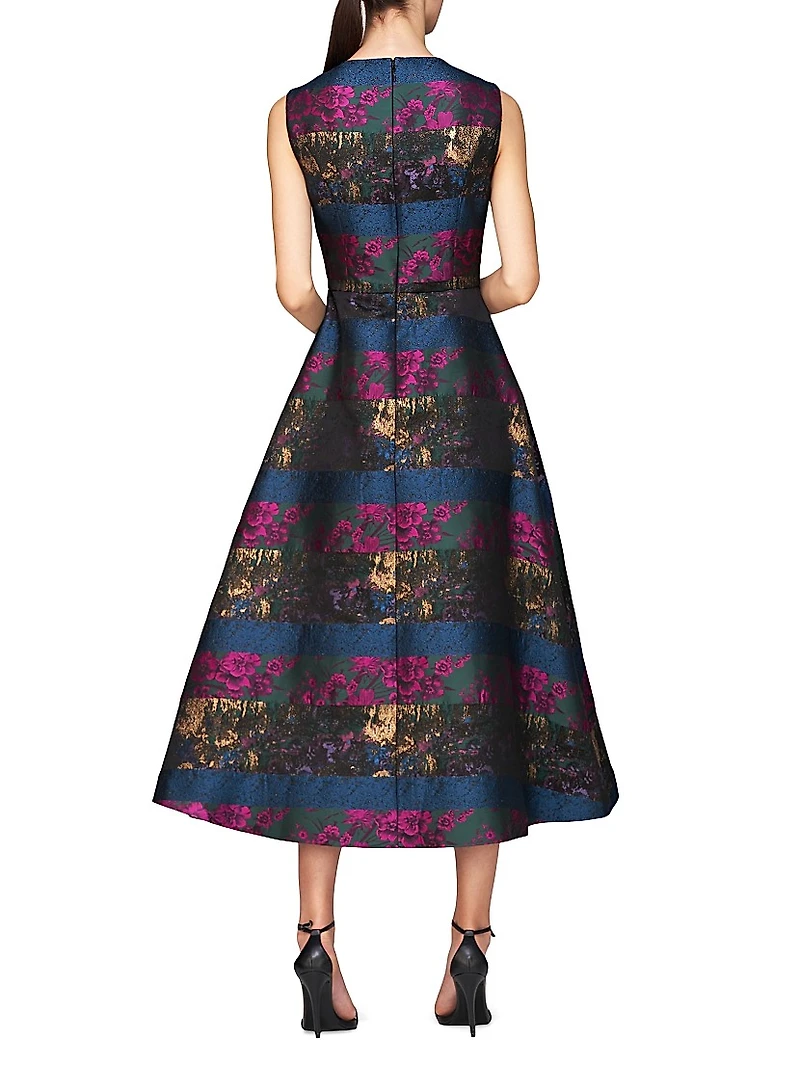 Faye Painterly Jacquard Cocktail Dress