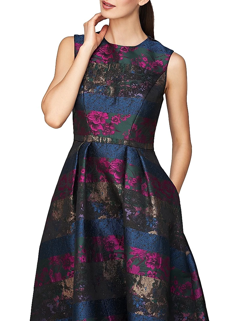 Faye Painterly Jacquard Cocktail Dress