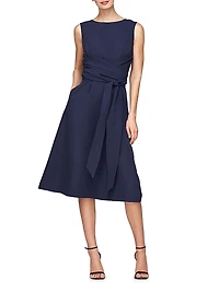 Josette Wrap Sash Midi-Dress