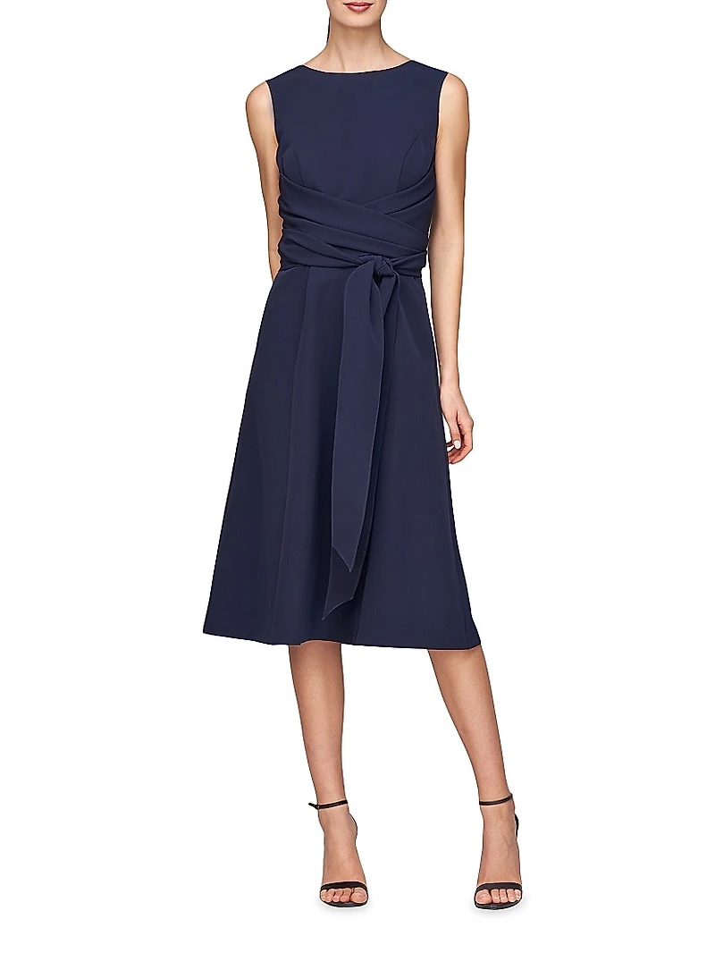 Josette Wrap Sash Midi-Dress
