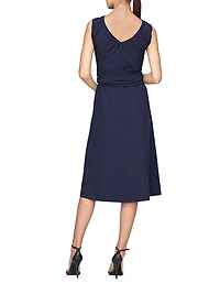 Josette Wrap Sash Midi-Dress